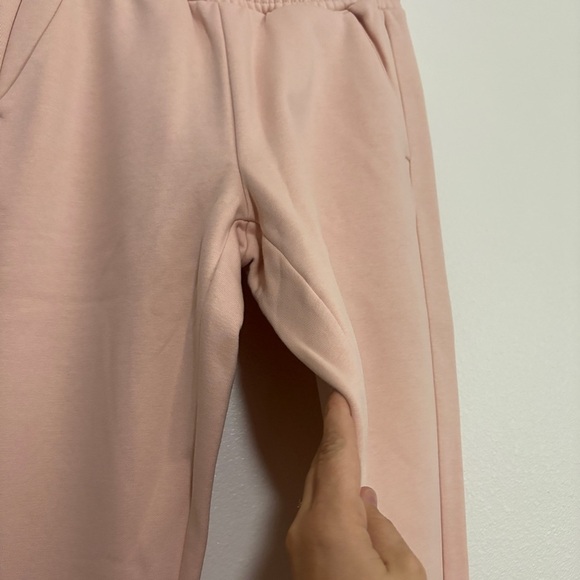 NEW Pact Sz Small Blush Posey Pink Sweatpants Courtside Side Slit‎ Flare Fleece - Picture 5 of 7
